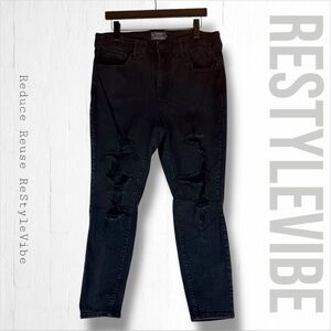 TORRID Women’s Size 16S Denim Jeans Sky High Skinny Fit Style Stretch Destructed